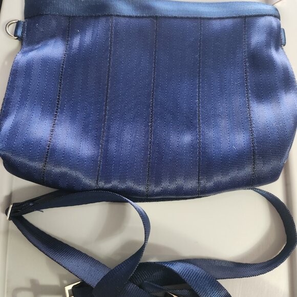 Harveys Salvage INDIGO blue Bow Clutch w/ Root Beer lining - Picture 2 of 5